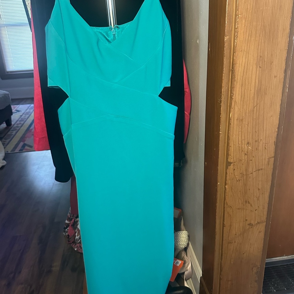 Laundry By Shelli Segal Vibrant Blue Backless Dress